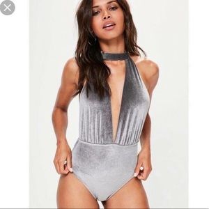 missguided velvet chocker one peace bathingsuit